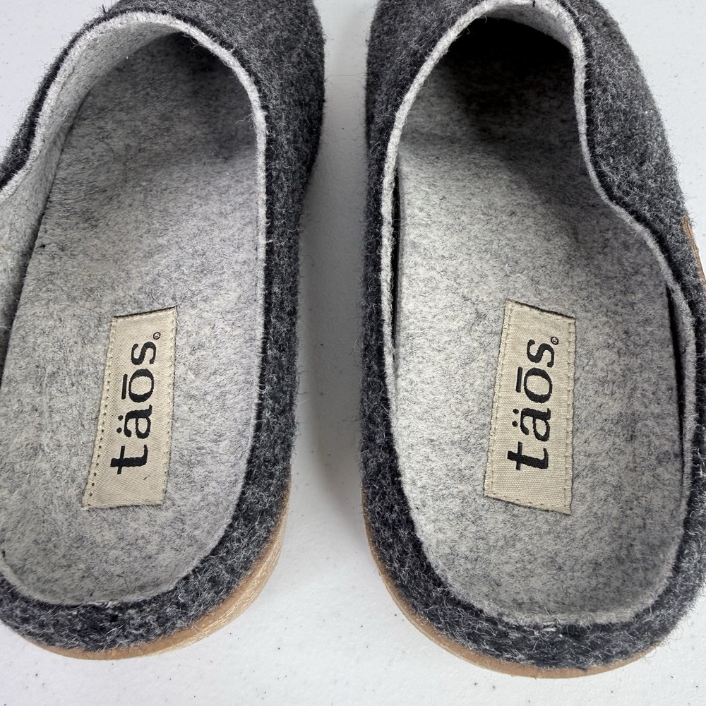 TAOS Woolery Charcoal Gray Wool Clog Slip On Shoes Size 40 9-9.5 Women's - Picture 6 of 9